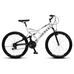 Bicicleta Gps Aro 26 Aço 21 Marchas Dupla Suspensão Freio V-brake Branco - Colli Bike - 1