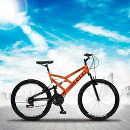 Bicicleta GPS Aro 26 Aço 21 Marchas Dupla Suspensão Freio V-Brake Laranja Neon - Colli Bike - 2