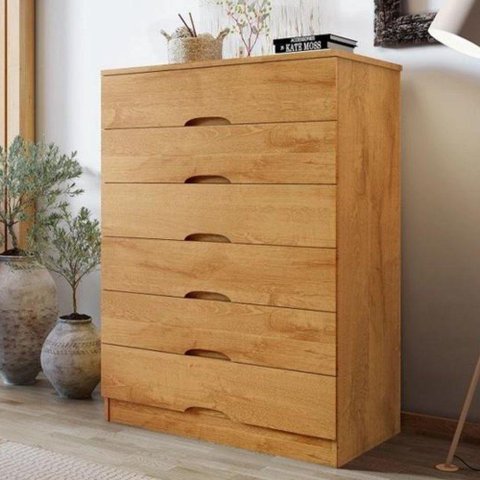 Cômoda para Quarto 6 Gavetas Sevilha Made Marcs Peroba