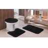 Jogo de Tapetes para Banheiro 3 Peças Oasis Preto - 1