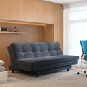 Ver imagem 1 de Sofá-Cama Roz Plush 3 Lugares Reclinável 182cm Grafite Cialar Móveis