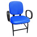 Ver imagem 1 de Cadeira Plus Size Com Braço Reforçada Até 170 Kg Anatômica Courvin Azul