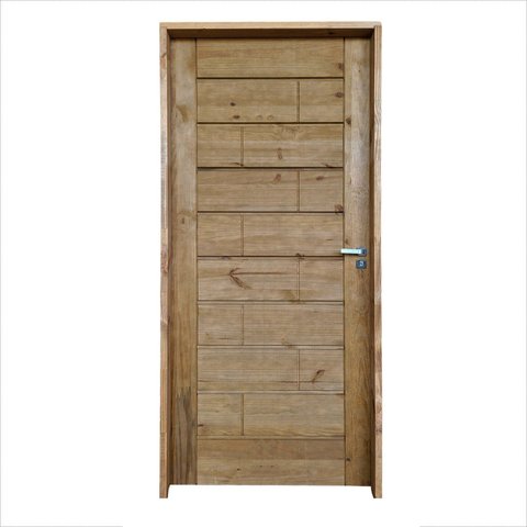 Kit Porta de Madeira Maciça 215x97cm Batente 11cm Ekos Abertura Esquerda Branco Uniportas