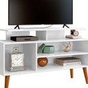 Ver imagem 4 de Rack Bancada para Tv de até 42" 2 Prateleiras Lynne Branco