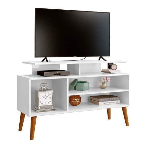 Rack Bancada para Tv de até 42" 2 Prateleiras Lynne Branco