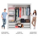 Ver imagem 5 de Guarda Roupa Casal Madesa Lyon Plus 3 Portas de Correr 4 Gavetas - Branco/rustic