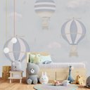 Ver imagem 4 de Papel de parede balão azul menino para quarto de bebê infantil M² PP98