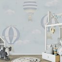 Ver imagem 2 de Papel de parede balão azul menino para quarto de bebê infantil M² PP98