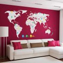 Ver imagem 3 de Adesivo de Parede Mapa-Múndi com Marcadores-Grande 215x100cm