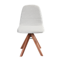 Ver imagem 3 de Cadeira Karina com Base Giratória de Madeira Maciça Tecido Linho Gelo