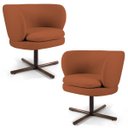Ver imagem 1 de Kit 2 Poltronas Decorativas Melissa Base Xis Giratória B-262 Veludo Telha - Domi