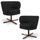 Ver imagem 1 de Kit 2 Poltronas Decorativas Melissa Base Xis Giratória B-300 Veludo Preto - Domi