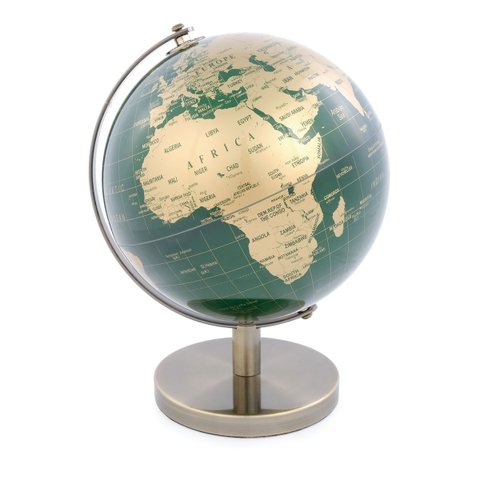 Globo Decorativo Metal 19x17x28cm Verde Dourado Cromus