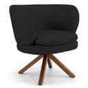 Ver imagem 2 de Kit 2 Poltronas Decorativas Melissa Base Giromad Giratória B-300 Veludo Preto - Domi