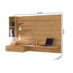 Escrivaninha Com Painel Suspensa Nature Rubi Peternella - 4 Escrivaninha Com Painel Suspensa Nature Rubi Peternella - 4