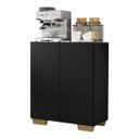 Ver imagem 3 de Aparador Cantinho do Café com Pés Quadrados e 2 Portas Multimóveis Preto/Natural