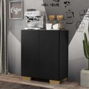 Ver imagem 2 de Aparador Cantinho do Café com Pés Quadrados e 2 Portas Multimóveis Preto/Natural