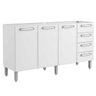 Balcão Gabinete Evidence Aço com Pia Inox 160cm 3 Portas 7029 Branco - Bertolini - 3