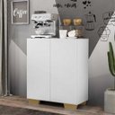 Ver imagem 2 de Aparador Cantinho do Café com Pés Quadrados e 2 Portas Multimóveis Branco/Natural