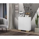 Ver mais imagens de Aparador Cantinho do Café com Pés Quadrados e 2 Portas Multimóveis Branco/Natural