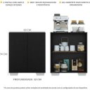 Ver imagem 4 de Aparador Cantinho do Café com Pés Quadrados e 2 Portas Multimóveis Preto/Branco