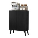 Ver imagem 3 de Aparador Cantinho do Café com Pés Retrô e 2 Portas Multimóveis Preto
