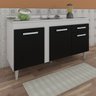 Balcão Gabinete Montreal com Pia Inox 150cm 3 Portas Branco/Preto - Lumil Móveis - 2