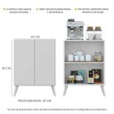 Ver imagem 4 de Aparador Cantinho do Café com Pés Retrô e 2 Portas Multimóveis Branco