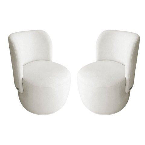 Kit Poltrona Recepção Bia Bouclê Bege - Belliv Decor