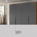 Ver mais imagens de Guarda Roupa Casal 4 Portas e 3 Gavetas Grécia - Amêndola/grafito
