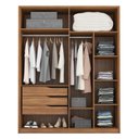 Ver imagem 3 de Guarda Roupa Casal 4 Portas e 3 Gavetas Grécia - Amêndola/grafito