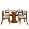 Mesa com 4 Cadeiras Redonda C/vidro Santorini Fre/off/bouclé Off - M.a Freijó/off Premium/boucl - 2