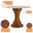 Ver imagem 3 de Mesa com 4 Cadeiras Redonda C/vidro Santorini Fre/off/bouclé Off - M.a Freijó/off Premium/boucl