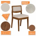 Ver imagem 6 de Mesa com 4 Cadeiras Redonda C/vidro Santorini Fre/off/bouclé Off - M.a Freijó/off Premium/boucl