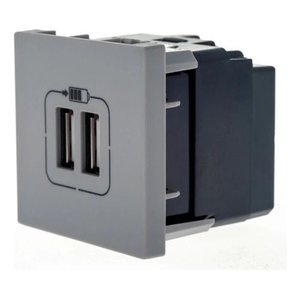Tomada C/2 Usb 2 Mod. 2400ma Cinza 615089cz Pial Plus+
