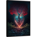 Ver imagem 1 de Quadro Decorativo Abstrato Canvas Filete Coração Árvore Paisagem Gg