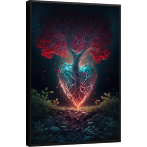 Quadro Decorativo Abstrato Canvas Filete Coração Árvore Paisagem Gg