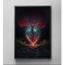 Ver imagem 2 de Quadro Decorativo Abstrato Canvas Filete Coração Árvore Paisagem Gg