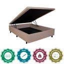 Ver imagem 5 de Cama Box Baú Viúva 128x188x42cm Courino Linho com Pistão a Gás