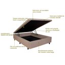 Ver imagem 4 de Cama Box Baú Viúva 128x188x42cm Courino Linho com Pistão a Gás