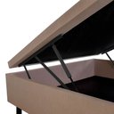 Ver imagem 6 de Cama Box Baú Viúva 128x188x42cm Courino Linho com Pistão a Gás