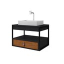 Ver imagem 1 de Gabinete para Banheiro Harley com 1 Gaveta Preto/preto/canela