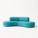 Ver imagem 1 de Sofá Orgânico Módulo Curvo Savana Boucle Azul Turquesa - Montanari's Decor