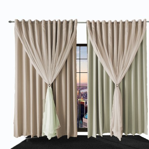 Cortina para Varão em Tecido Blackout Bia 7,70 X 2,80 Palha