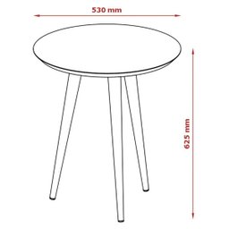 Mesa de Apoio Redonda Pés Madeira Luna 530 Off White - Patrimar Móveis - 4