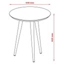 Ver imagem 4 de Mesa de Apoio Redonda Pés Madeira Luna 530 Off White - Patrimar Móveis