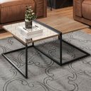 Ver imagem 2 de Mesa de Centro com Espelho Pés Metálicos Estilo Industrial Loft D09 Demolição/Preto - Mpozenato