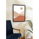 Ver imagem 2 de Quadro Decorativo Abstrato Sol Montanhas - 70x50cm:moldura Preta