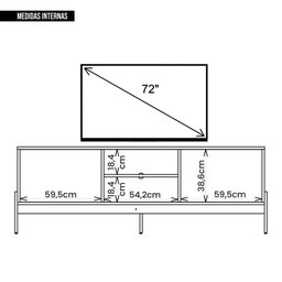 Rack Bancada para Tv até 72 Polegadas Tiger Marrom Caemmun - 7