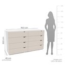 Ver imagem 2 de Cômoda 8 Gavetas Porto Branco Creme Politorno Móveis